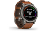 Spordikell Garmin fenix 7 PRO Sapphire Solar - Titanium with Chestnut Leather Band Sapphire - Titanium Brown Leather