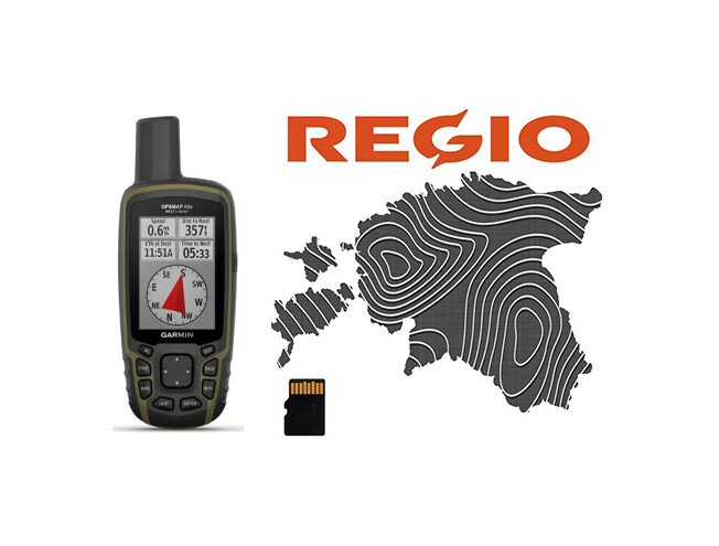 Käsi GPS Garmin GPSMAP 65s + Regio Topo mälukaart GPSMAP 65s + Regio Topo mälukaart