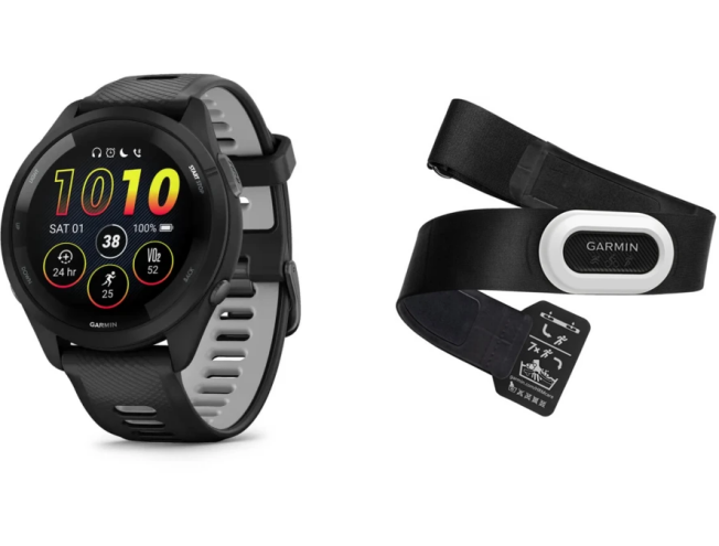 Spordikell Garmin Forerunner 265 Music, Black + HRM-Pro Plus pulsivöö Black + HRM-Pro Plus pulsivöö