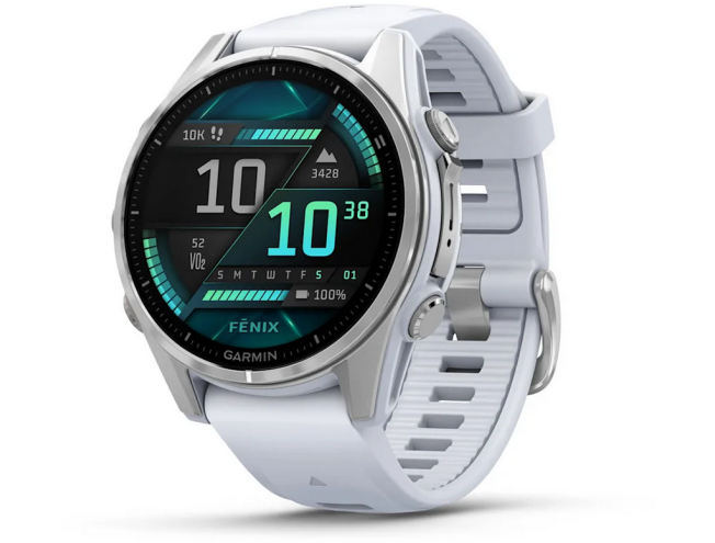 Spordikell Garmin fenix 8 43mm AMOLED,Glass,BareSS/Whitestone Silver with Whitestone Band