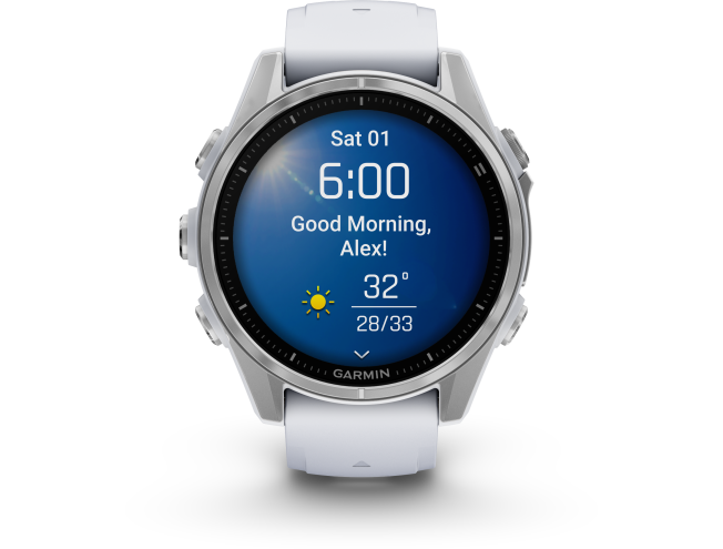 Spordikell Garmin fenix 8 43mm AMOLED,Glass,BareSS/Whitestone Silver with Whitestone Band