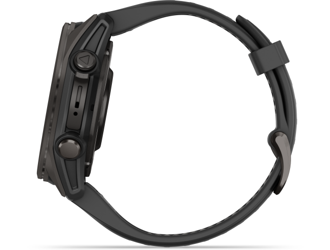 Spordikell Garmin fenix 8 43mm AMOLED,Saph,CrbnGry Ti/Blk,Blk/PebblGryBnd Sapphire Carbon Gray DLC Ti with Black Band