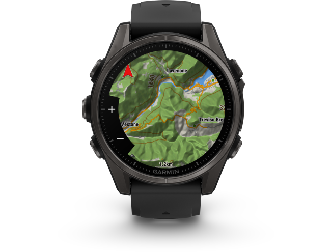 Spordikell Garmin fenix 8 43mm AMOLED,Saph,CrbnGry Ti/Blk,Blk/PebblGryBnd Sapphire Carbon Gray DLC Ti with Black Band