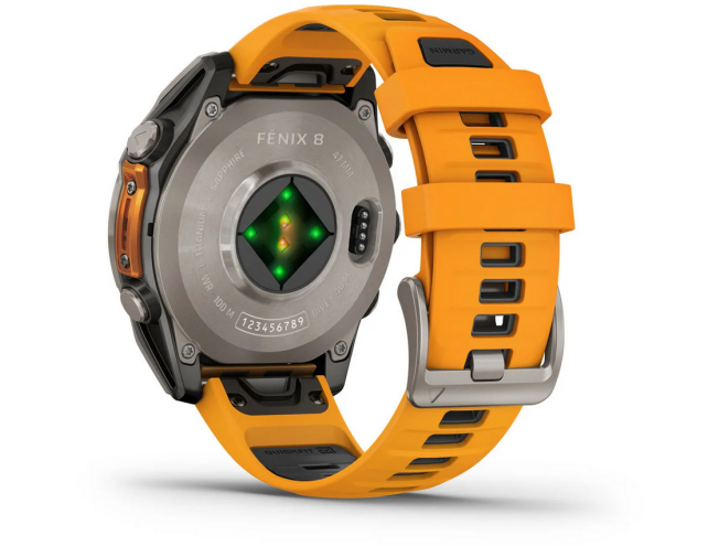 Spordikell fenix 8 47mm AMOLED Sapphire Titanium with Orange Band