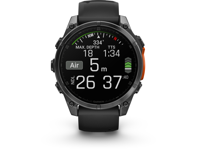 Spordikell Garmin fenix 8 47mm AMOLED,Glass/SS,SlateGray Steel/Black,BlkBnd Slate Gray with Black band