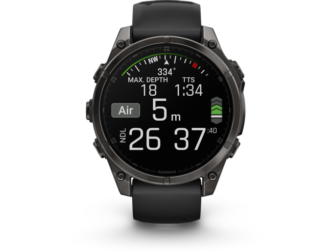 Spordikell Garmin fenix 8 47mm AMOLED,Saph,CrbnGryTi/Blk,Blk/PebbleGryBnd,EMEA Sapphire Carbon Gray DLC Ti with Black Band