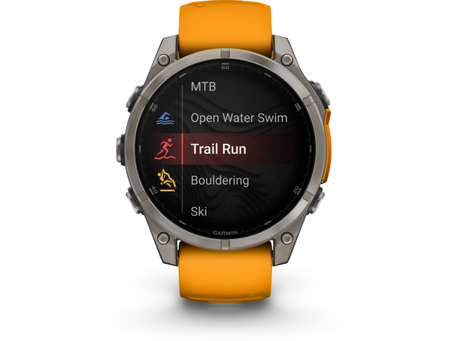 Spordikell fenix 8 47mm AMOLED Sapphire Titanium with Orange Band