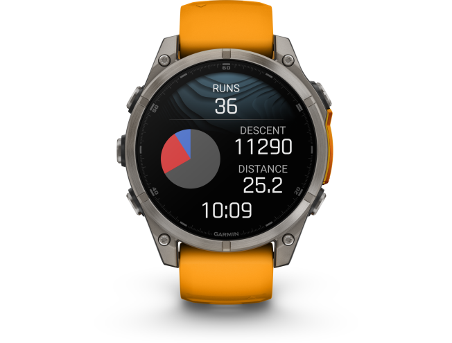 Spordikell fenix 8 47mm AMOLED Sapphire Titanium with Orange Band