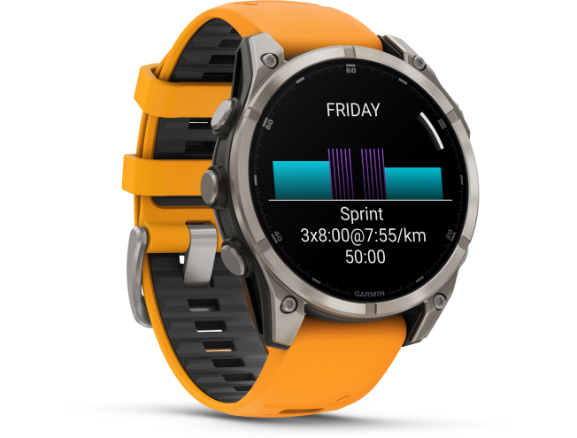 Spordikell fenix 8 47mm AMOLED Sapphire Titanium with Orange Band