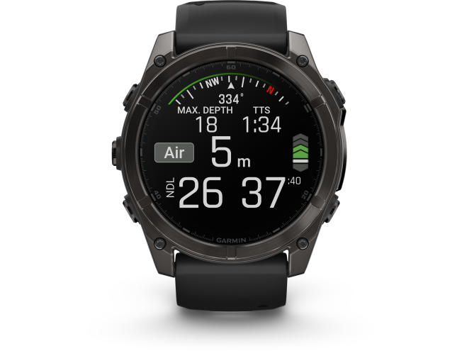 Spordikell Garmin fenix 8 51mm AMOLED,Saph,CrbnGryTi/Blk,Blk/PebbleGryBnd,EMEA Sapphire Carbon Gray DLC Ti with Black band