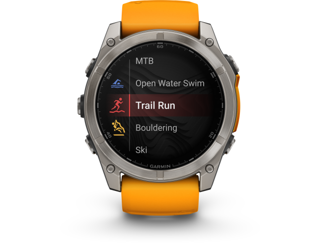 Spordikell fenix 8 51mm AMOLED Sapphire Titanium with Orange Band