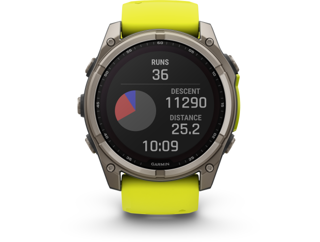 Spordikell Garmin fenix 8 51mm Sapphire Solar Titanium with Yellow Band Sapphire - Titanium with Yellow Band